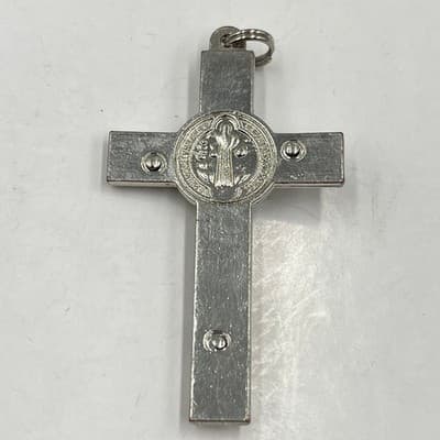 Religious Gift Set Vintage Catholic Keychain St Benedict Crucifix Italy Pendants - Thumbnail 6