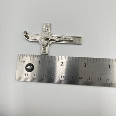 Religious Gift Set Vintage Catholic Keychain St Benedict Crucifix Italy Pendants - Thumbnail 11
