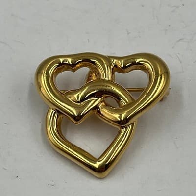 VTG Brooch Lot Gold Silver Tone Heart Leaf Swirl Safety Pin 7pc Jewelry Bundle - Thumbnail 10