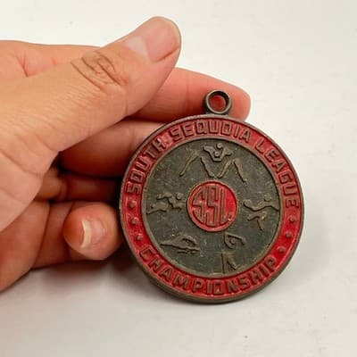 Vintage 1982 South Sequoia League SSL Championship Medal - G-Track 2nd Place LH - Thumbnail 4