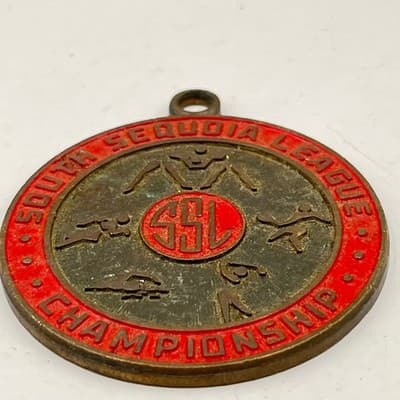 Vintage 1982 South Sequoia League SSL Championship Medal - G-Track 2nd Place LH - Thumbnail 3