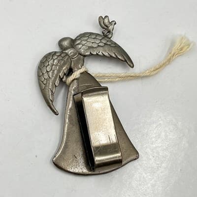 Vintage Pewter Angel Car Visor Clip Guardian Angel Protection Religious Gift - Thumbnail 6
