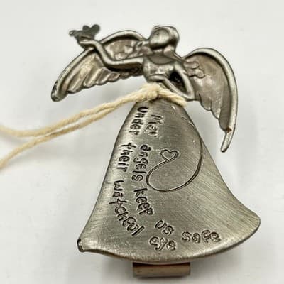 Vintage Pewter Angel Car Visor Clip Guardian Angel Protection Religious Gift - Thumbnail 3