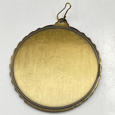 Vintage Bronze Tone Basketball Medal Laurel Wreath Sports Trophy Pendant 2.5" - Thumbnail 5
