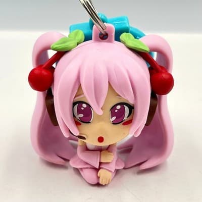 Hatsune Miku Sakura Cherry Blossom Pink Figure Keychain Anime Vocaloid Accessory