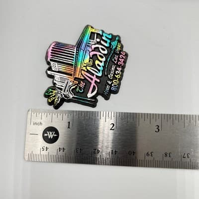 Vintage The Aladdin Hotel Casino Las Vegas Iridescent Rubber Refrigerator Magnet - Thumbnail 5