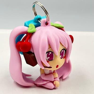 Hatsune Miku Sakura Cherry Blossom Pink Figure Keychain Anime Vocaloid Accessory - Thumbnail 5