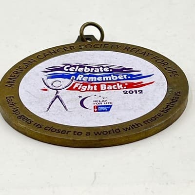 2012 American Cancer Society Relay For Life Medal Celebrate Remember Fight Back - Thumbnail 6