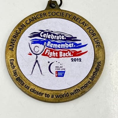 2012 American Cancer Society Relay For Life Medal Celebrate Remember Fight Back - Thumbnail 4
