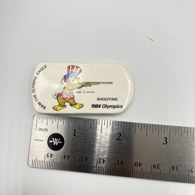 Vintage 1984 Los Angeles Olympics Sam the Eagle Shooting Pin Badge Memorabilia - Thumbnail 6