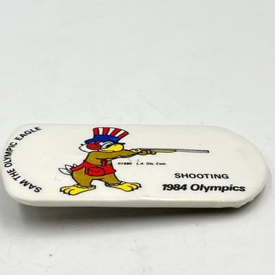 Vintage 1984 Los Angeles Olympics Sam the Eagle Shooting Pin Badge Memorabilia - Thumbnail 3