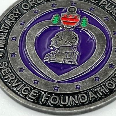 Military Order of the Purple Heart Service Foundation Enamel Medal Pendant - Thumbnail 3