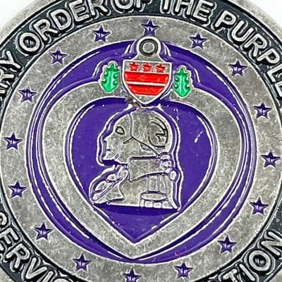 Military Order of the Purple Heart Service Foundation Enamel Medal Pendant - Thumbnail 2