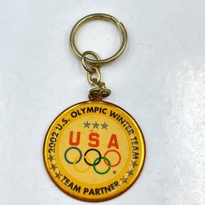 Vintage 2002 U.S. Olympic Winter Team Keychain Salt Lake City USA Team Partner