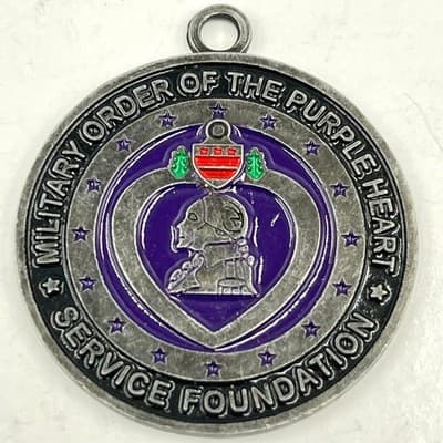 Military Order of the Purple Heart Service Foundation Enamel Medal Pendant