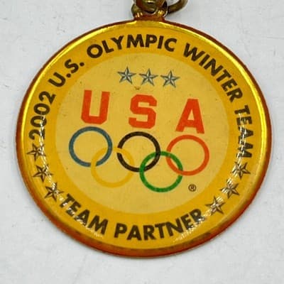 Vintage 2002 U.S. Olympic Winter Team Keychain Salt Lake City USA Team Partner - Thumbnail 3