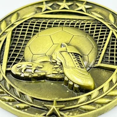 Vintage Soccer Gold Tone Medal Swifties 2024 Commemorative Sports Trophy Award - Thumbnail 2