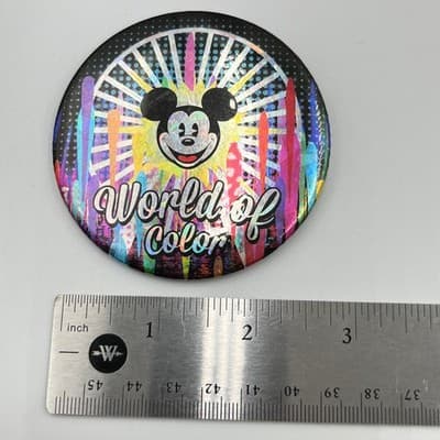 Vintage Disneyland Mickey Minnie Mouse Pinback Button Set World of Color Goofy - Thumbnail 5