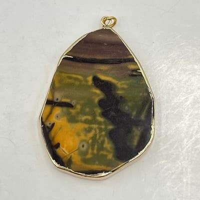 Pendant Set 7pc Artisan Gemstone Agate Jasper Druzy Mixed Media Bohemian - Thumbnail 12