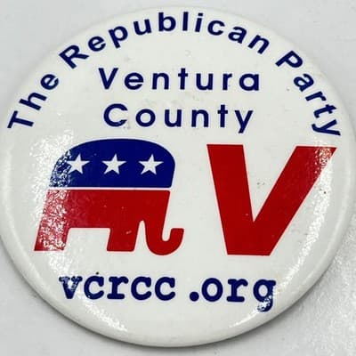 The Republican Party Ventura County Pinback Button VCRCC Elephant GOP Political - Thumbnail 2
