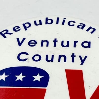 The Republican Party Ventura County Pinback Button VCRCC Elephant GOP Political - Thumbnail 3