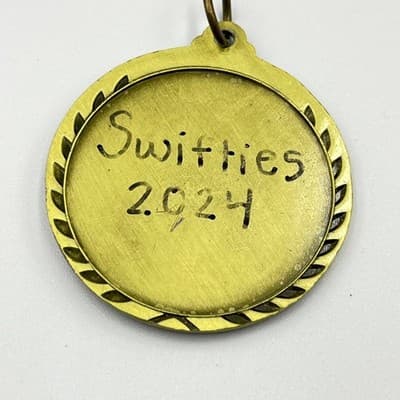 Vintage Soccer Gold Tone Medal Swifties 2024 Commemorative Sports Trophy Award - Thumbnail 3