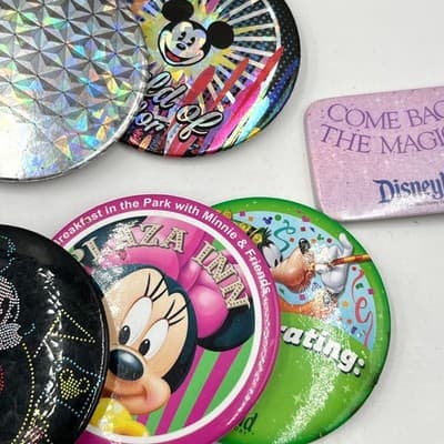 Vintage Disneyland Mickey Minnie Mouse Pinback Button Set World of Color Goofy - Thumbnail 14