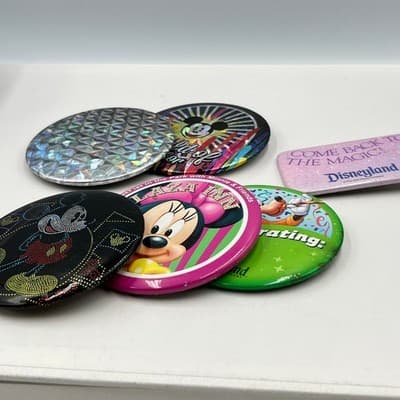 Vintage Disneyland Mickey Minnie Mouse Pinback Button Set World of Color Goofy - Thumbnail 15