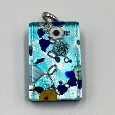 10pc Artisan Jewelry Set Handblown Glass Heart Jellyfish & Rose Intaglio Pendant - Thumbnail 14