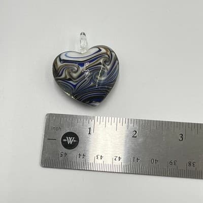10pc Artisan Jewelry Set Handblown Glass Heart Jellyfish & Rose Intaglio Pendant - Thumbnail 13