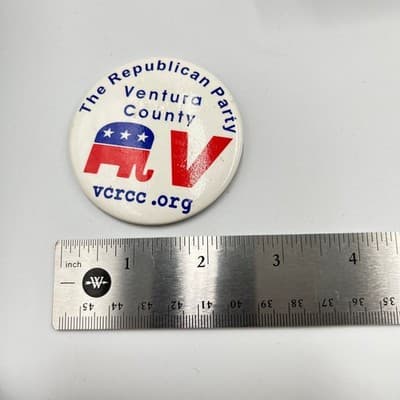 The Republican Party Ventura County Pinback Button VCRCC Elephant GOP Political - Thumbnail 6