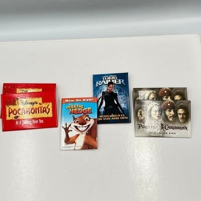 Vintage Movie Promo Pin Set Tomb Raider Pocahontas Pirates of the Caribbean Rare - Thumbnail 15