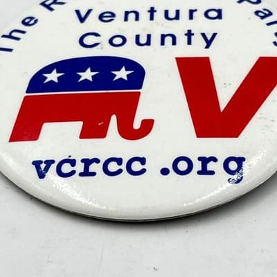 The Republican Party Ventura County Pinback Button VCRCC Elephant GOP Political - Thumbnail 4