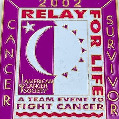 2002 Relay For Life Cancer Survivor Pendant American Cancer Society Gold Tone... - Thumbnail 2