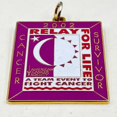 2002 Relay For Life Cancer Survivor Pendant American Cancer Society Gold Tone... - Thumbnail 3