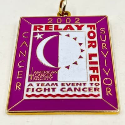 2002 Relay For Life Cancer Survivor Pendant American Cancer Society Gold Tone... - Thumbnail 4