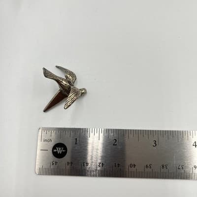 Figurine Vintage Silver Tone Bird Pewter Style Swallow Sparrow Statue Decor - Thumbnail 4