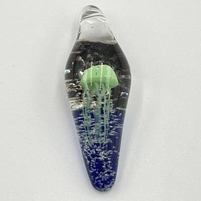 10pc Artisan Jewelry Set Handblown Glass Heart Jellyfish & Rose Intaglio Pendant - Thumbnail 8
