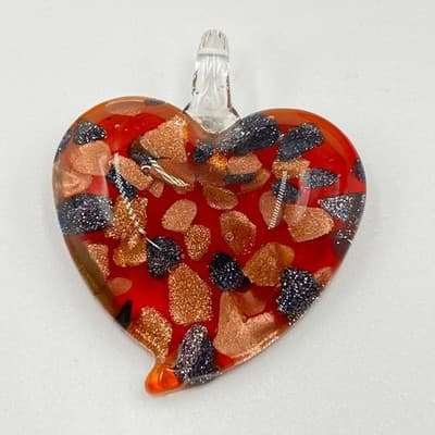 10pc Artisan Jewelry Set Handblown Glass Heart Jellyfish & Rose Intaglio Pendant - Thumbnail 16