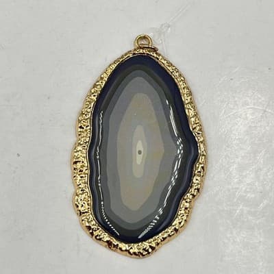 Pendant Set 7pc Artisan Gemstone Agate Jasper Druzy Mixed Media Bohemian - Thumbnail 9