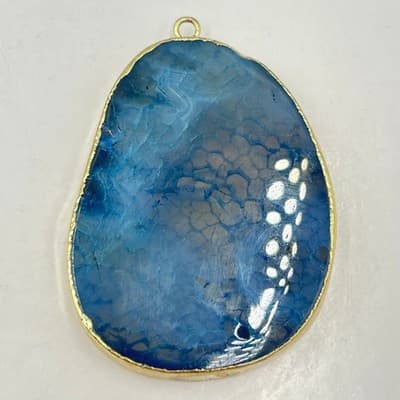 Pendant Set 7pc Artisan Gemstone Agate Jasper Druzy Mixed Media Bohemian - Thumbnail 2