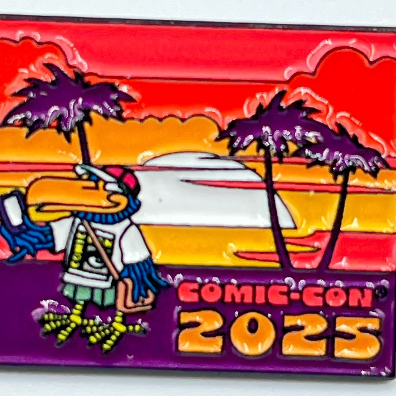 Comic-Con 2025 SDCC Toucan Sunset Enamel Pin Souvenir Retro Pop Art Style - Thumbnail 2