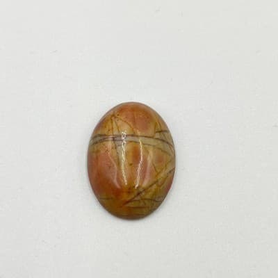 VTG Tiger's Eye Dolphin & Sphere, Jasper Cabs, Heart Stones, Unset Gem Lot 6pc - Thumbnail 4