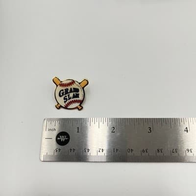 Vintage California State Lottery Grand Slam Baseball Enamel Pin Gold Tone Sports - Thumbnail 4