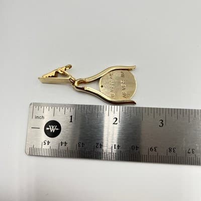 Tie Clip Vintage Gold Tone Golf Putter Never Up Never In Sports Accessory - Thumbnail 5