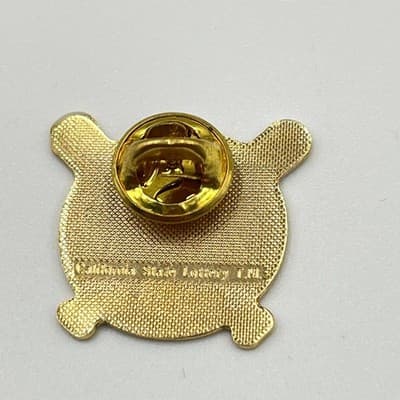 Vintage California State Lottery Grand Slam Baseball Enamel Pin Gold Tone Sports - Thumbnail 3