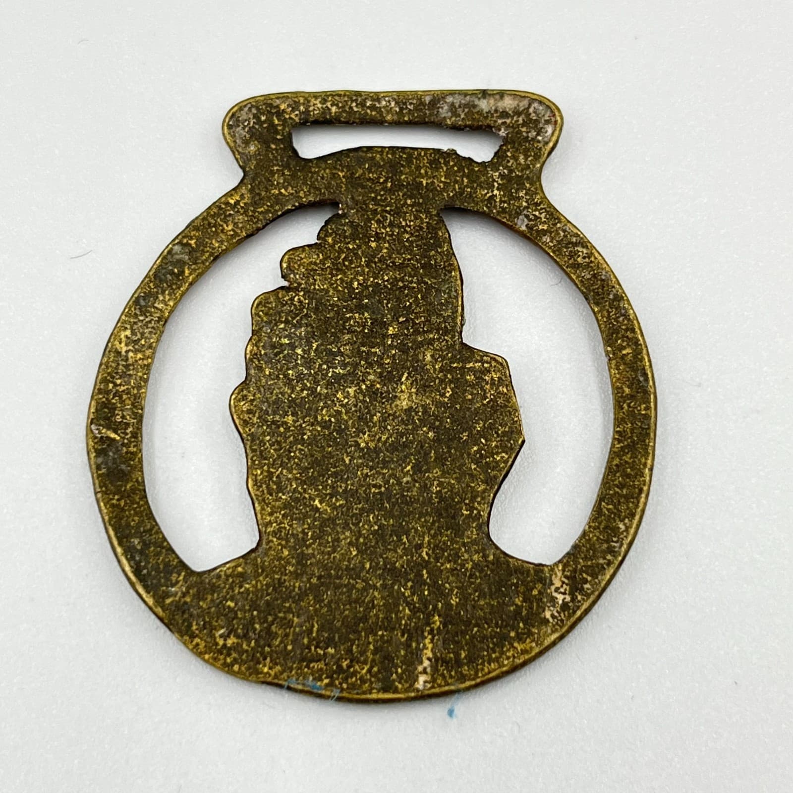 VTG Antique Brass Tone Oxide Metal Nautical Galleon Ship Horse Medallion Pendant - Thumbnail 3