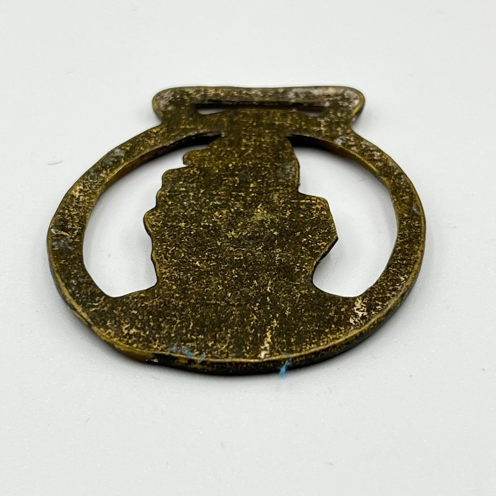 VTG Antique Brass Tone Oxide Metal Nautical Galleon Ship Horse Medallion Pendant - Thumbnail 4