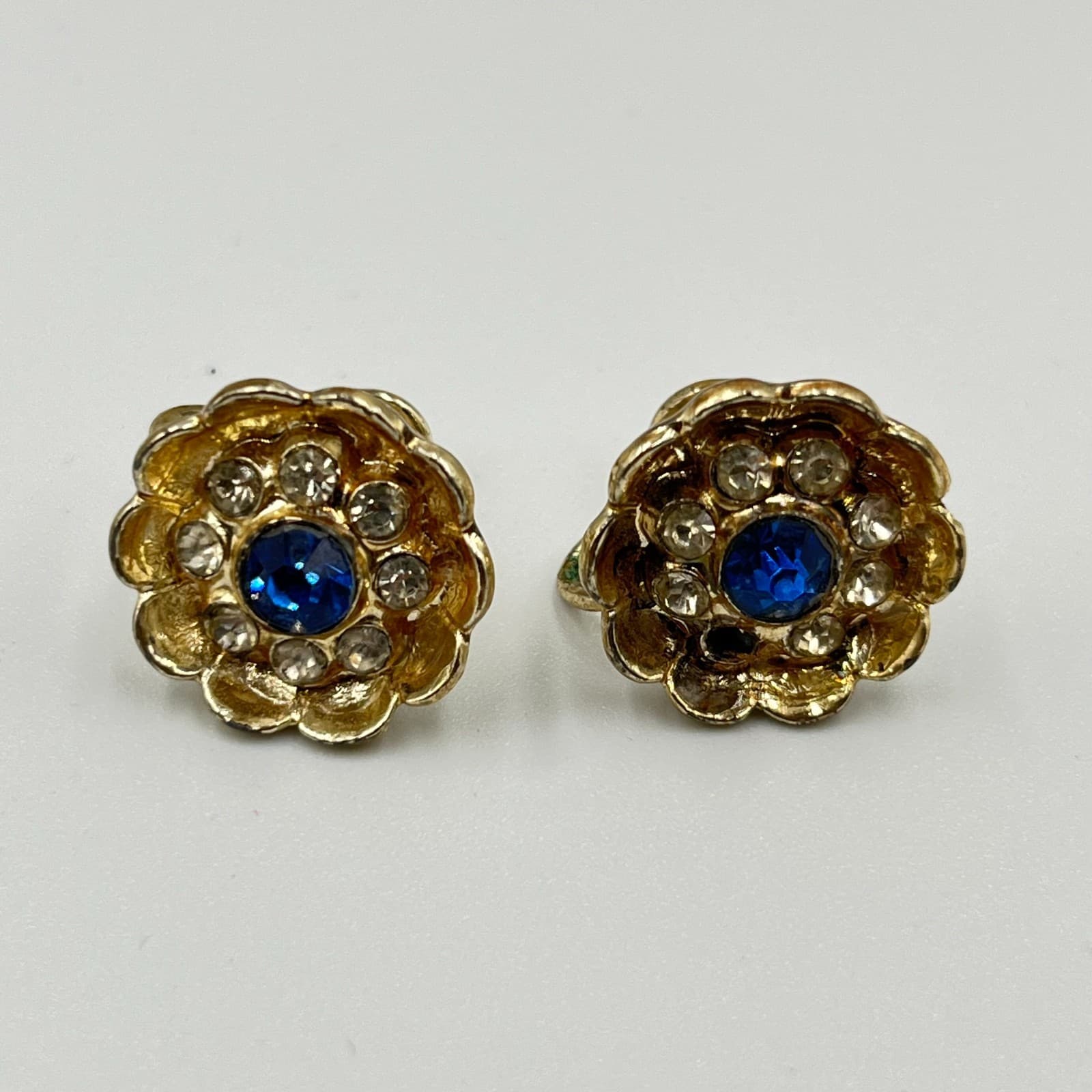 Vintage Jewelry Repair Lot Sapphire Blue Necklace Black Rhinestone Brooches Set - Thumbnail 11
