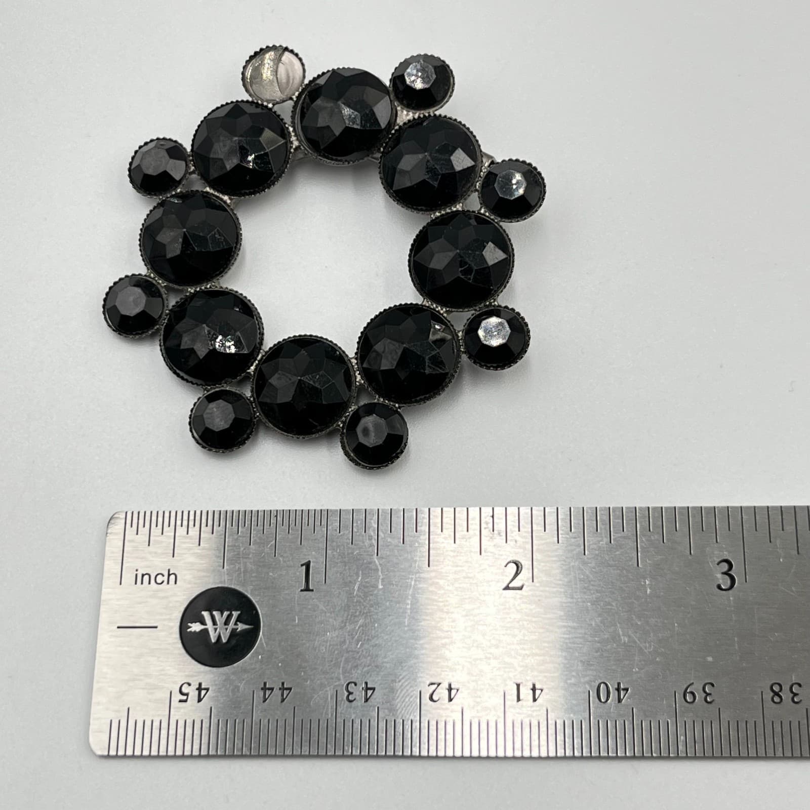 Vintage Jewelry Repair Lot Sapphire Blue Necklace Black Rhinestone Brooches Set - Thumbnail 3